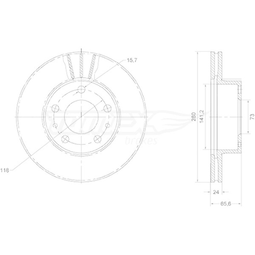 TOMEX Brakes Bremsscheibe TX 70-19