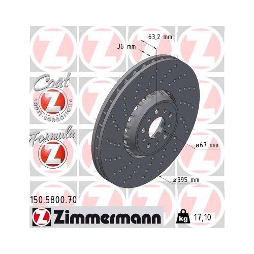 ZIMMERMANN Bremsscheibe FORMULA Z 150.5800.70