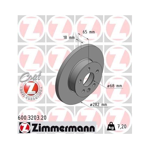 ZIMMERMANN Bremsscheibe COAT Z 600.3203.20