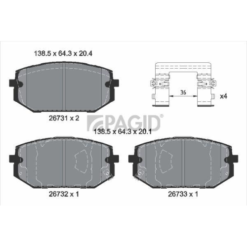 PAGID Bremsbelagsatz, Scheibenbremse T4241N