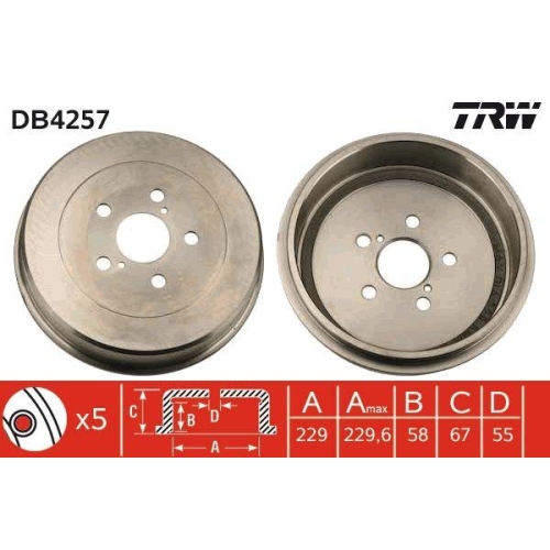 TRW Bremstrommel DB4257
