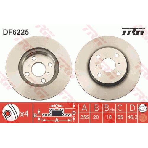 TRW Bremsscheibe DF6225