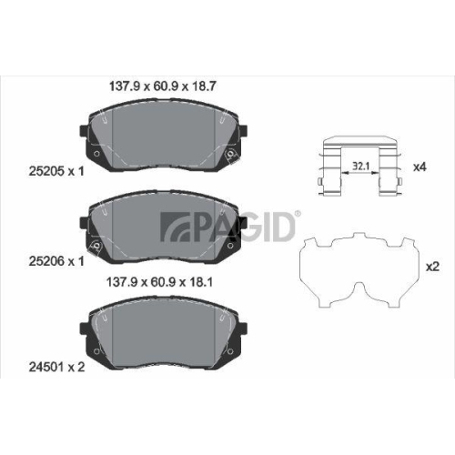 PAGID Bremsbelagsatz, Scheibenbremse T2705N