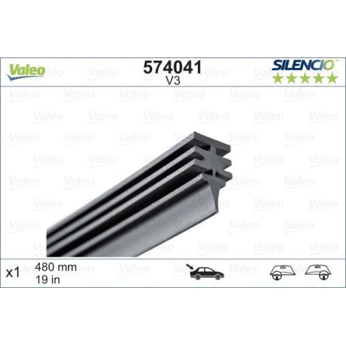VALEO Wischgummi SILENCIO CONVENTIONAL SINGLE 574041