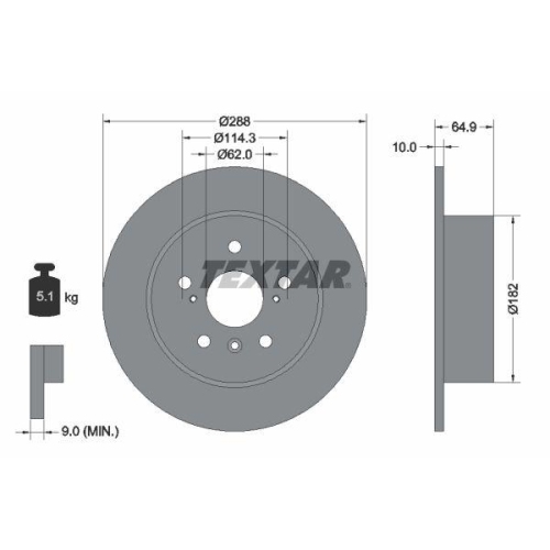 TEXTAR Bremsscheibe 92117000