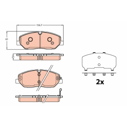 TRW Bremsbelagsatz, Scheibenbremse GDB2227