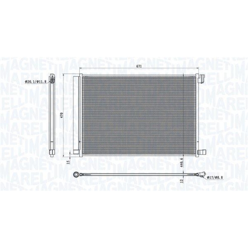 MAGNETI MARELLI Kondensator, Klimaanlage 350203101300