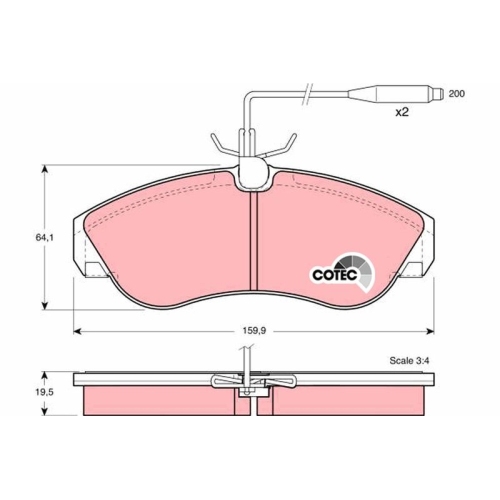 TRW Bremsbelagsatz, Scheibenbremse COTEC GDB1106