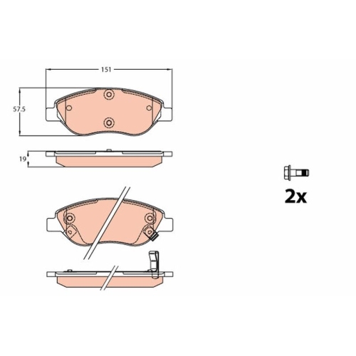 TRW Bremsbelagsatz, Scheibenbremse GDB2228
