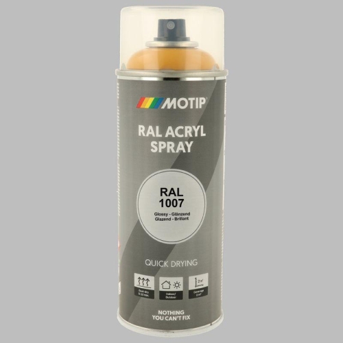 Lackspray Farbe schnell trocknend HG RAL 1007 narzissengelb 400ml MOTIP 07076