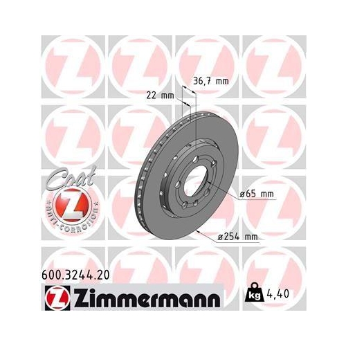 ZIMMERMANN Bremsscheibe COAT Z 600.3244.20