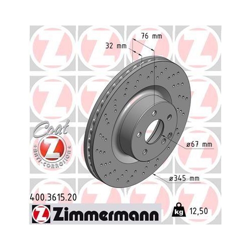 ZIMMERMANN Bremsscheibe COAT Z 400.3615.20