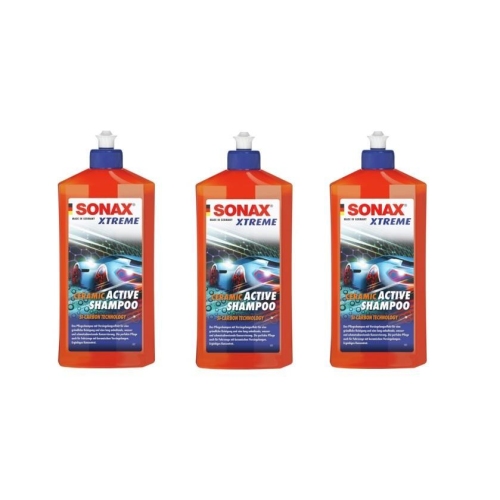 3x SONAX XTREME Ceramic Active Auto-Shampoo 500 ml 02592000