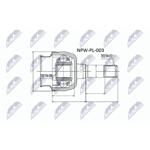 NTY Gelenksatz, Antriebswelle NPW-PL-003