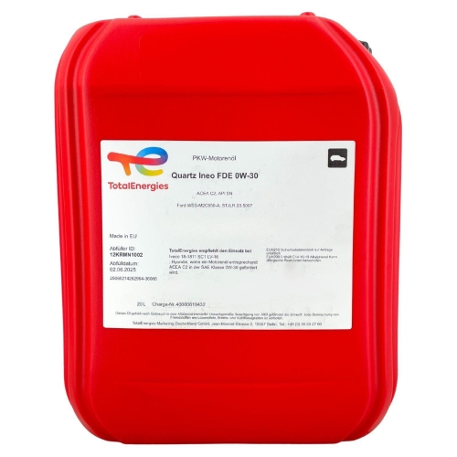 Motor&ouml;l Motoren&ouml;l Total Quartz Ineo FDE 0W-30 20 Liter Kanister 211160
