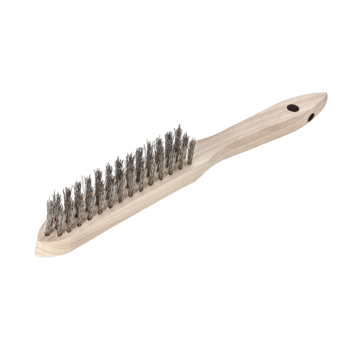 LESSMANN Stahl-Handb&uuml;rste 3-reih rostfrei gewellt 0,35 mm 104631