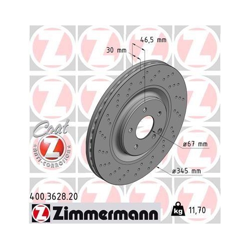 ZIMMERMANN Bremsscheibe COAT Z 400.3628.20