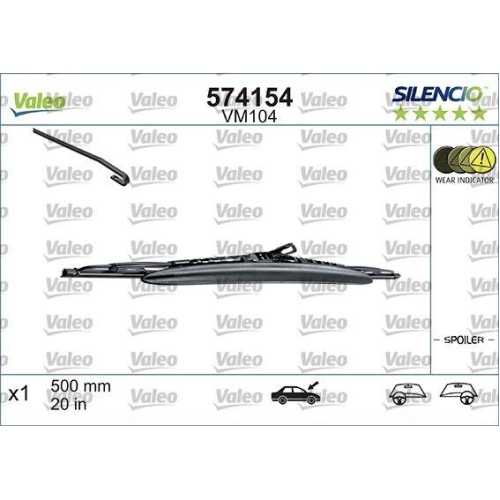 VALEO Wischblatt SILENCIO CONVENTIONAL SINGLE 574154