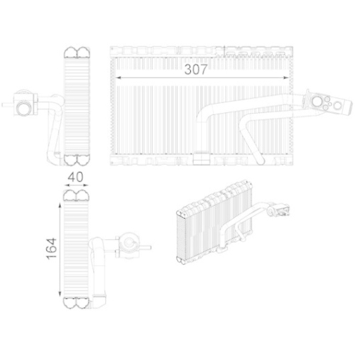MAHLE Verdampfer, Klimaanlage BEHR *** PREMIUM LINE *** AE 114 000P