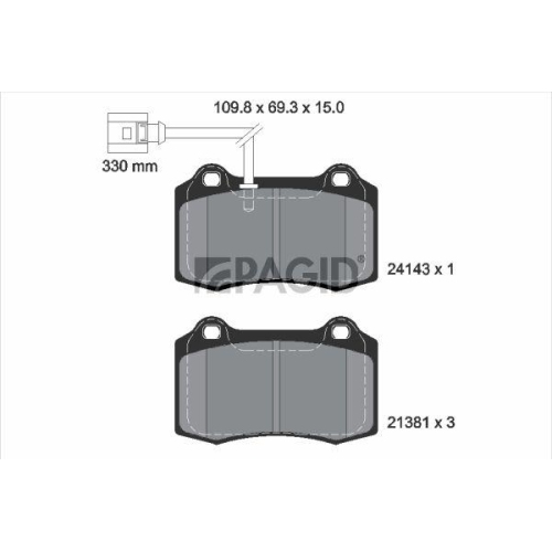 PAGID Bremsbelagsatz, Scheibenbremse T1490N