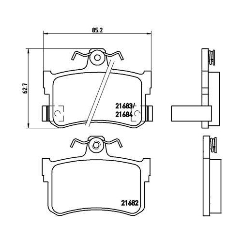 BREMBO Bremsbelagsatz, Scheibenbremse PRIME LINE P 28 027