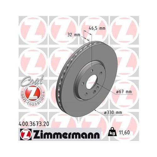 ZIMMERMANN Bremsscheibe COAT Z 400.3673.20