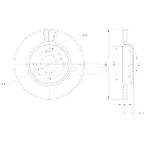 TOMEX Brakes Bremsscheibe TX 70-69
