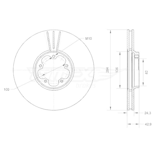 TOMEX Brakes Bremsscheibe TX 70-96