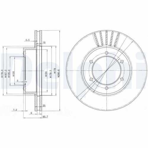 DELPHI Bremsscheibe BG3423