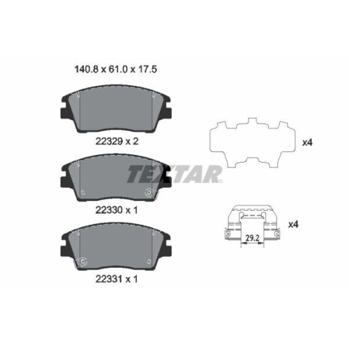 TEXTAR Bremsbelagsatz, Scheibenbremse 2232901