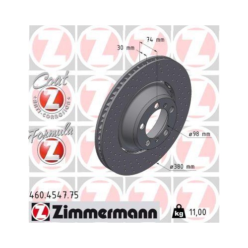 ZIMMERMANN Bremsscheibe FORMULA Z COAT Z