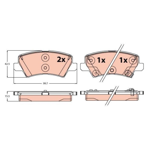 TRW Bremsbelagsatz, Scheibenbremse GDB2248