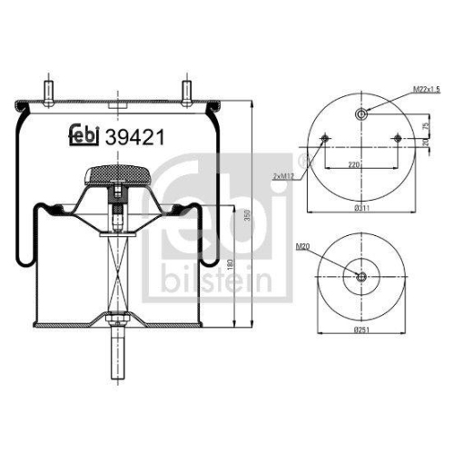 FEBI BILSTEIN Federbalg, Luftfederung 39421