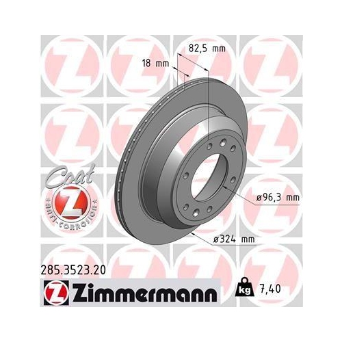 ZIMMERMANN Bremsscheibe COAT Z 285.3523.20