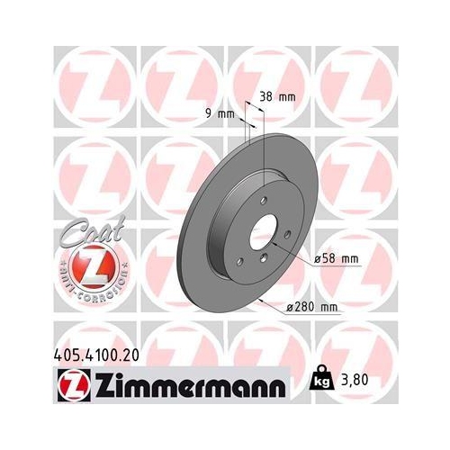 ZIMMERMANN Bremsscheibe COAT Z 405.4100.20