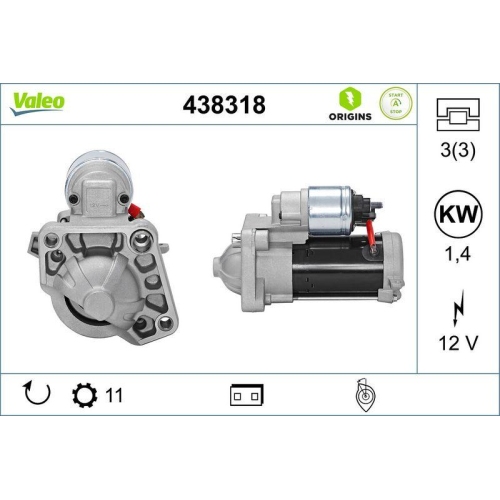 VALEO Starter VALEO ORIGINS STOP&START - NEW O.E. TECHNOLOGIE 438318