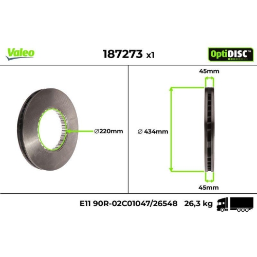 VALEO Bremsscheibe OptiDISC 187273