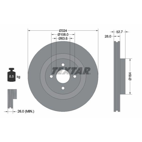 TEXTAR Bremsscheibe 92146400