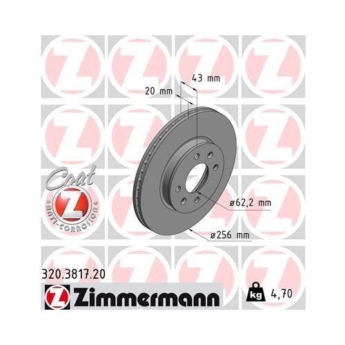 ZIMMERMANN Bremsscheibe COAT Z 320.3817.20