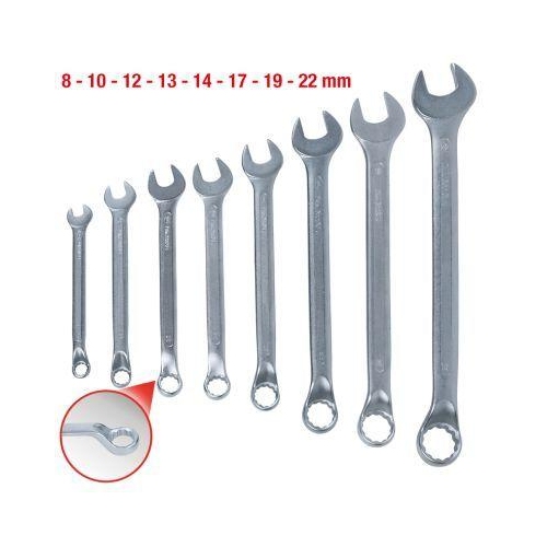 Ringmaulschl&uuml;ssel-Satz, 8-tlg gekr&ouml;pft, 8-22mm KS TOOLS 517.0090