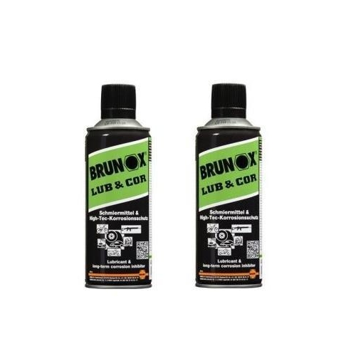 2x Brunox Korrosionsschutz Schmiermittel Metall Waffen Kettenspray 400ml LUB&COR