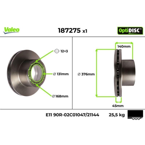 VALEO Bremsscheibe OptiDISC 187275