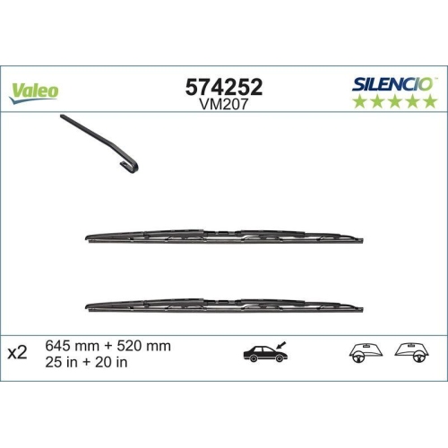VALEO Wischblatt SILENCIO CONVENTIONAL SET 574252