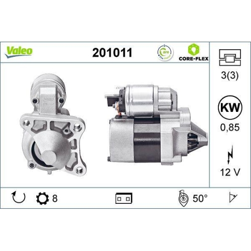 VALEO Starter VALEO CORE-FLEX 201011