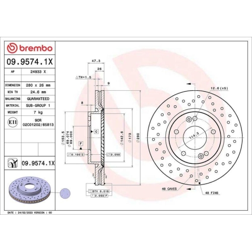 BREMBO Bremsscheibe XTRA LINE - Xtra 09.9574.1X