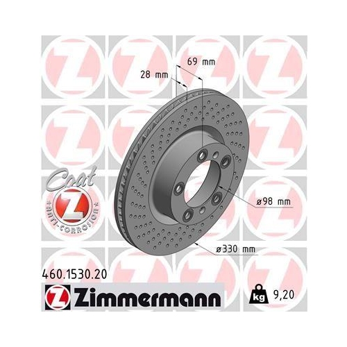 ZIMMERMANN Bremsscheibe COAT Z 460.1530.20
