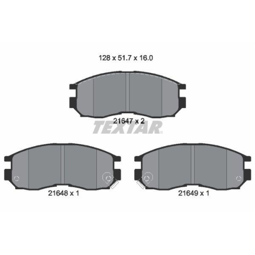 TEXTAR Bremsbelagsatz, Scheibenbremse 2164701