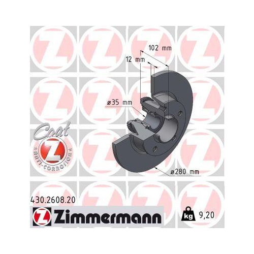 ZIMMERMANN Bremsscheibe COAT Z 430.2608.20