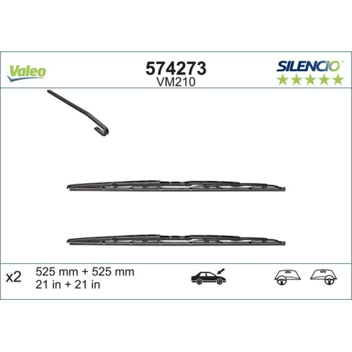 VALEO Wischblatt SILENCIO CONVENTIONAL SET 574273