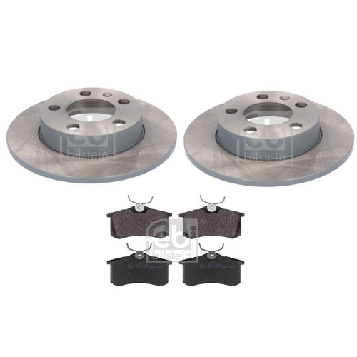 FEBI BILSTEIN Bremsenset hinten Bremsscheiben + Bremsbel&auml;ge Audi Seat Skoda VW